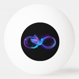 Neon Infinity Symbol mit dem leuchtenden Hummingbi Tischtennisball