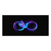 Neon Infinity Symbol mit dem leuchtenden Hummingbi Werbekarte (Vorne)