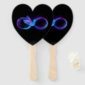 Neon Infinity Symbol with Glowing Hummingbird Fächer (Vorne und Hinten)