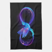 Neon Infinity Symbol with Glowing Hummingbird Geschirrtuch (Vertikal)