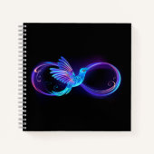 Neon Infinity Symbol with Glowing Hummingbird Notizblock (Vorderseite)