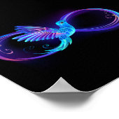 Neon Infinity Symbol with Glowing Hummingbird Poster (Ecke)