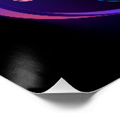 Neon Infinity Symbol with Glowing Hummingbird Poster (Ecke)