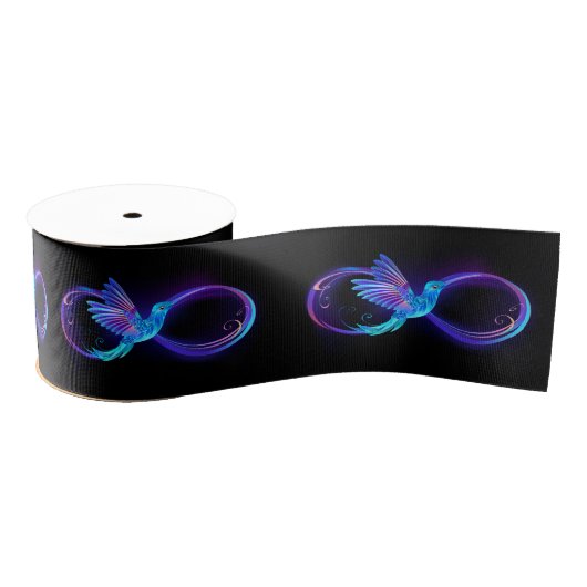 Neon Infinity Symbol with Glowing Hummingbird Ripsband (Spule)