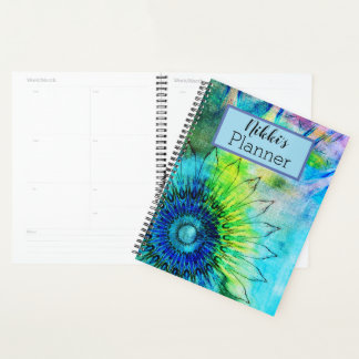 Neon Ink Sunflower Personalisiert Planer