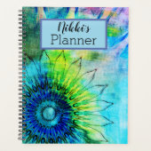 Neon Ink Sunflower Personalisiert Planer (Vorderseite)