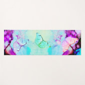 Neon Ink Turquoise Magenta Pastel Butterflies Yogamatte (Vorderseite (Horizontal))