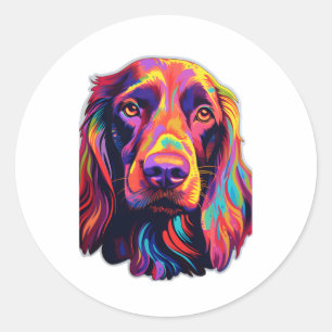 Neon Irish Setter Runder Aufkleber