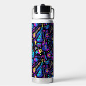 Neon Jam Session Wasserflasche Trinkflasche (Hinten)