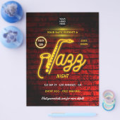 Neon Jazz Music Festival hinzufügen Logo und Foto Flyer (Einzeln)