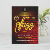 Neon Jazz Music Festival - Logoeinladung Einladung (Stehend Vorderseite)