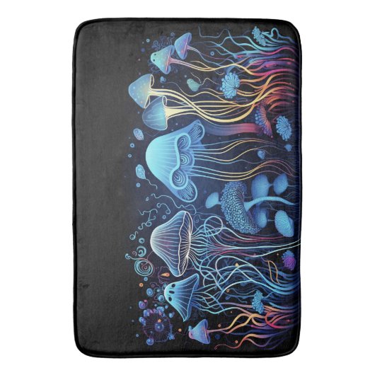 Neon Jellyfish Badematte (Vorderseite Vertikal)