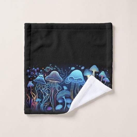 Neon Jellyfish Badhandtuch Set (Waschlappen)