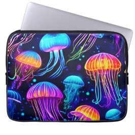 Neon Jellyfish Dreams Laptopschutzhülle