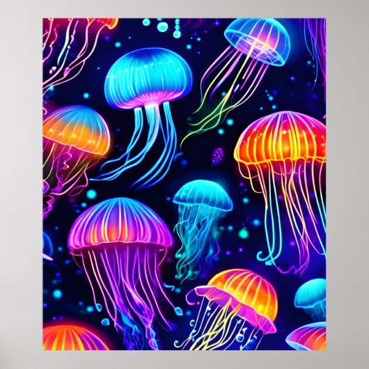 Neon Jellyfish Dreams Poster (Vorne)