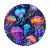 Neon Jellyfish Dreams Schneidebrett (Vorderseite)