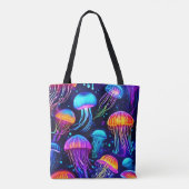 Neon Jellyfish Dreams Tasche (Rückseite)