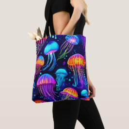 Neon Jellyfish Dreams Tasche