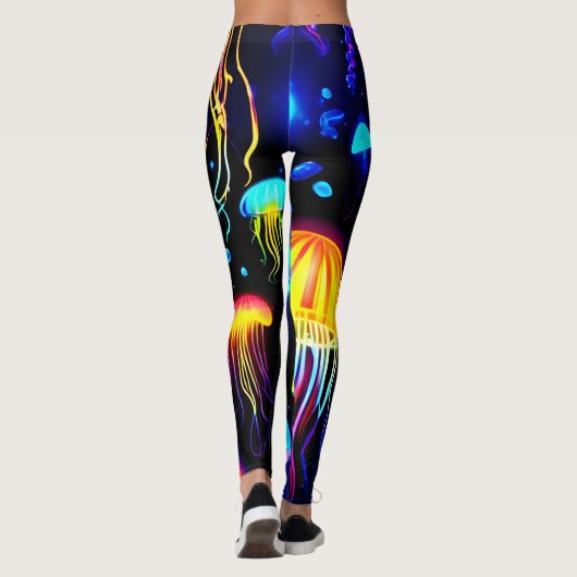 Neon Jellyfish Dreamscape Leggings (Rückseite)