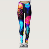 Neon Jellyfish Dreamscape Leggings (Vorderseite)