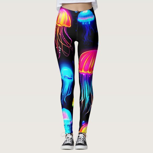 Neon Jellyfish Dreamscape Leggings (Vorderseite)