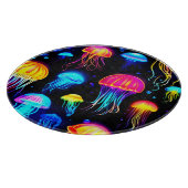 Neon Jellyfish Dreamscape Schneidebrett (Ecke)