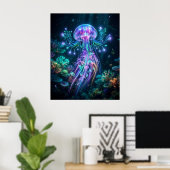 Neon Jellyfish Electric Deep Poster (Heimbüro)