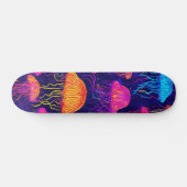 Neon Jellyfish - Futuristische Skateboard für Fluo (Horizontal)