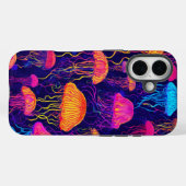 Neon Jellyfish: Futuristisches Glow Phone Case Des (Rückseite (Horizontal))