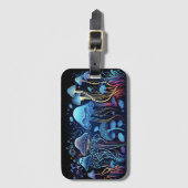 Neon Jellyfish Gepäckanhänger (Vorderseite Vertikal)