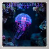 Neon Jellyfish GlowUnderwater Höhle Poster (Vorne)