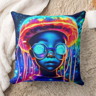 Neon Jellyfish Kindervision Kissen