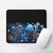 Neon Jellyfish Mousepad (Mit Mouse)