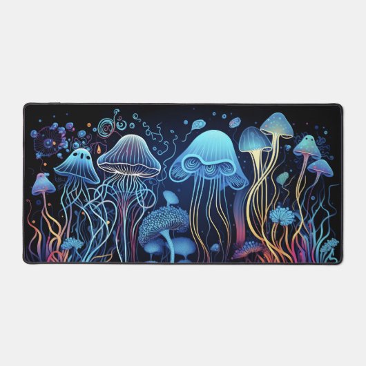 Neon Jellyfish Schreibtischunterlage (Vorderseite)