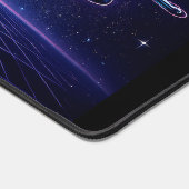 Neon Jet Retro Sci-Fi Planet Art Schreibtischunterlage (Ecke)