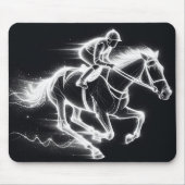 Neon Jockey auf einem Galloping Pferd Mousepad (Vorne)