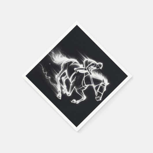 Neon Jockey auf einem Galloping Pferd Serviette (Ecke)