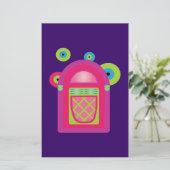 Neon Jukebox Briefpapier (Stehend Vorderseite)