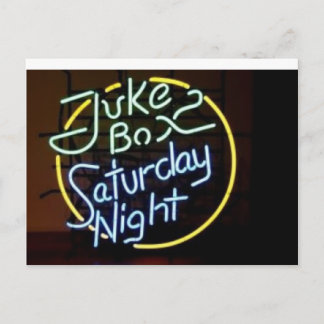 Neon Jukebox Sign Postkarte