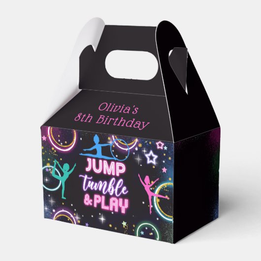 Neon Jump Tumble Play Birthday Party Fevor Box Geschenkschachtel (Rückseite)