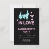 Neon Junggeselinnen-Abschied Einladung (Vorderseite)