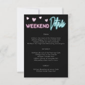 Neon Junggeselinnen-Abschied Einladung (Rückseite)