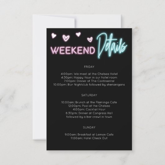 Neon Junggeselinnen-Abschied Einladung