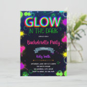 Neon-Junggeselinnen-Abschied-Einladung Einladung (Stehend Vorderseite)
