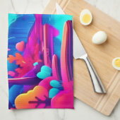 Neon Jungle Dream Geschirrtuch (Viertel Falte)
