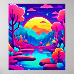 Neon Jungle Dream Poster