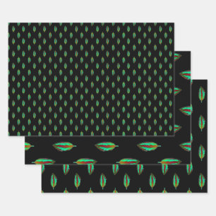 Neon Jungle farbiges Leaf Geschenkpapier Set