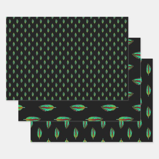 Neon Jungle farbiges Leaf Geschenkpapier Set (Set)