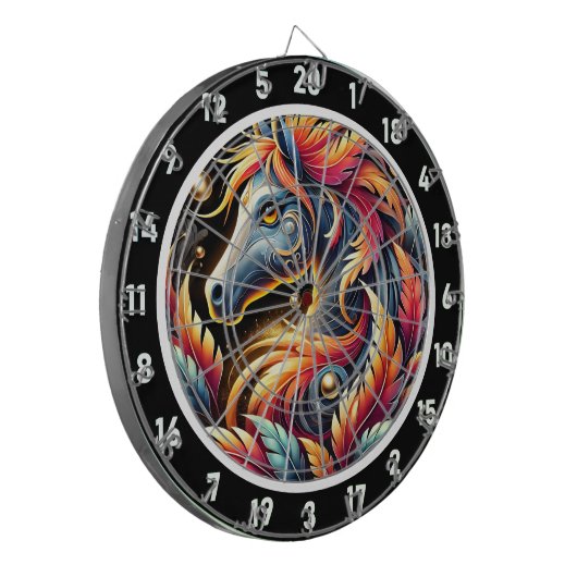 Neon Jungle Horse Wallfahrtskirche Madonna del Sas Dartscheibe (Vorderseite Links)