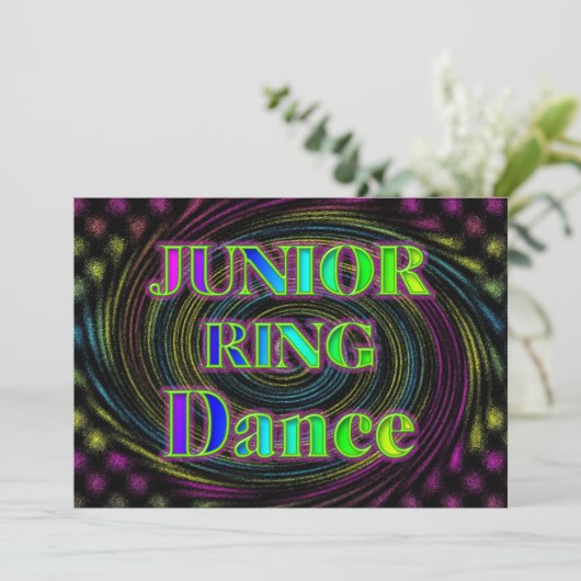 NEON JUNIOR RING INVITATION EINLADUNG (Stehend Vorderseite)